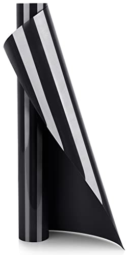 YURROAD 40 x 12 Black Iron On Vinyl - Heat Transfer HTV for Fabric - Easy to Cut & Weed