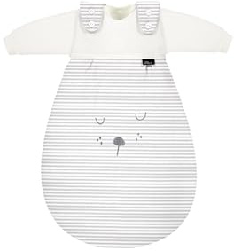 Alvi Baby-Mäxchen 3-teilig Baumwolle Faces - Beige 86/92 | Baby Schlafsack Set mit 2.5 TOG, Sommer- und Winterschlafsack sowie mitwachsendem Schlafsystem aus Baumwolle