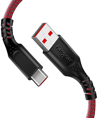 Fasgear Warp Charge Cable de 30 W para One-plus 8 Pro 8 7 Pro 7T,Cable de carga USB C Cable de sincronización de datos trenzado de nailon USB tipo C para One-plus 7 6T 6 5T 5 3T (1 m, Rojo)