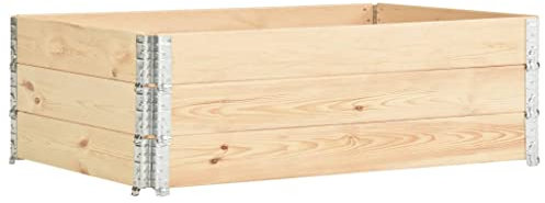 vidaXL 3X Madera Maciza de Pino Arriate de Palets Macetero Jardinera Maceta Soporte de Plantas Flores Cultivos Decoración Jardín Exterior Patio 50x150 cm