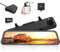 WOLFBOX G840H 12'' Mirror Dash Cam with ADAS and BSD, 2.5K Rear View Mirror Camera Front and Rear, 5.8GHz WiFi, Voice Control, Parking Monitor, Included 32GB Card & GPS, Loop Recording