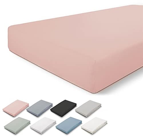 Walra Spannbettlaken 180x220, 100% Baumwolle Spannbetttuch, Perfekte Matratzenpassform, Weiches Gefühl, Knitter- & Bügelfrei - Altes Rosa