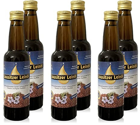 6 x Lausitzer Leinöl (kaltgepresstes Leinöl), 6x 100ml