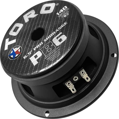 TORO TECH – PB6, 6.5 Inch Mid-Bass Pro Audio Component Speaker - 140 Watts RMS Power / 70 Watts Music Program, 8 Ohm, 1.5 KSV Voice Coil (Sold As Each)