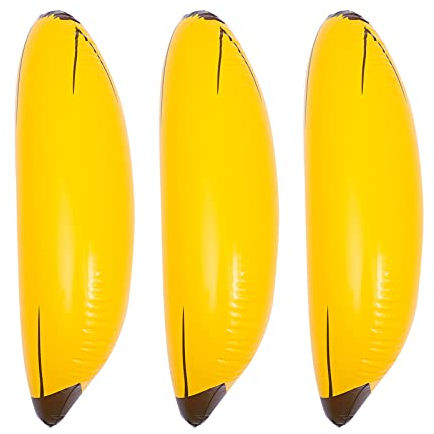 Garneck 3Pcs Party Spiel Aufblasbare Banana Gelb Banana Blow- up Aufblasbare Bananen für Party Dekoration Prop für Werfen Spiele Party Decor