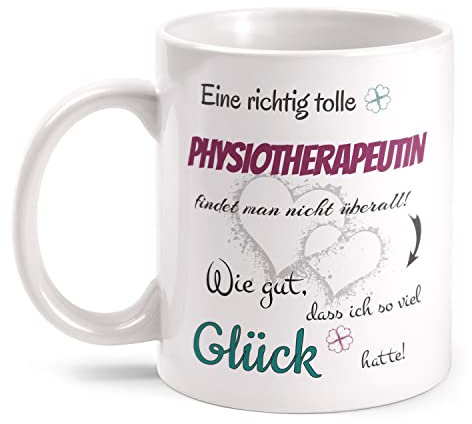 Fashionalarm Tasse Eine richtig tolle Physiotherapeutin beidseitig Bedruckt mit Spruch & Motiv als Geschenk-Idee für Therapeutin Physio, Weiß 330 ml