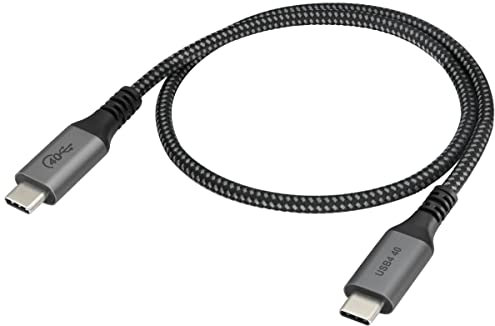 AAOTOKK Câble Thunderbolt 3 TB3 USB4 USB C Male Extension 40Gbps100W Prise en Charge de la Charge Rapide Moniteur Simple/Double 5K/4K 60Hz Compatible avec Type C MacBook,Dell,Hub(0,6M/2-Pied)