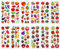 Cobee 3D Puffy Aufkleber für Kinder, 12 Blätter Schaumstoff Gemüse Obst farbige Kinder Aufkleber für Scrapbooking Lehrer Belohnungsaufkleber DIY Dekoration Aufkleber für Jungen Mädchen