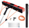 CEIEVER Fensterputzer mit Teleskopstiel, Teleskopstange Fensterreinigung Wasser 5m/8m/10m/10.5m Fensterreinigungsset Teleskopstangen für Solaranlagen und Fenster (8m-50cm Bürstenkopf)