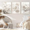Trayosin 3er Set Premium Poster Pfingstrose Weiße Blumen,Bilder Wohnzimmer Deko Schlafzimmer,Leinwandbild Kunstdruck Moderne Wandbilder Wanddeko Design Wand Bild,ohne Rahmen (21x30cm)