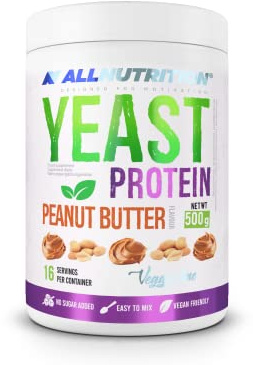 ALLNUTRITION Yeast Protein Powder - Food Supplement for Muscle Mass Gain and Post Workout Recovery - No Added Sugar GMO Free Vegan Friendly High Absorption - 500g Peanut Butter