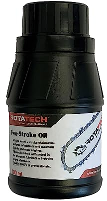 Rotatech 2-Stroke Engine Oil - 100ml 1:50 One Shot two stroke Oil - Self-Mixing Mineral Two Stroke Chainsaw Oil - Suitable for all 2 Stroke chainsaws models.