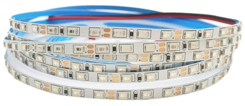 Vrabocry 12V LED Streifen Grün, 5M LED Strip Selbstklebend 520nm, SMD 2835 Schmal 4mm Breit 120LED/M IP20 DIY Lichtband für Innen Heim Küche Deko,Nicht Netzteil