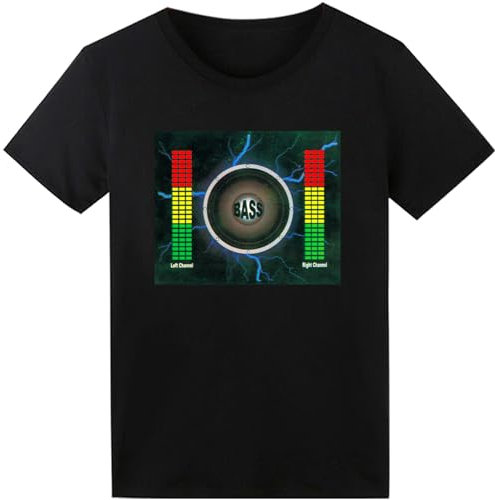 LED T-Shirt für Party Hiphop Cosplay Konzert Geburtstagsgeschenk Christmas Kostüm Sound Aktiviertes Equalizer Shirt DJ T-Shirt