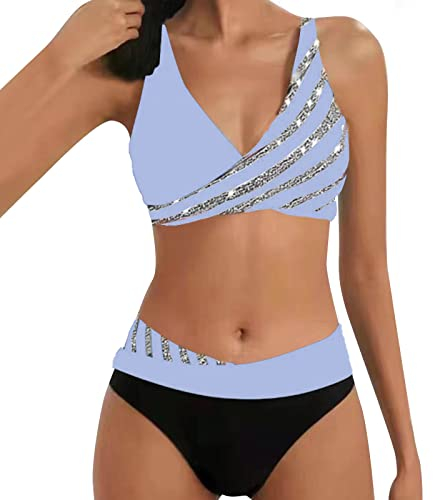 DondPO Damen Bikini Tanga Badehose Hawaii Outfit Festival Gadget Aesthetic Monokini Triangle Badeanzug Zweiteilig Anzug Elegant