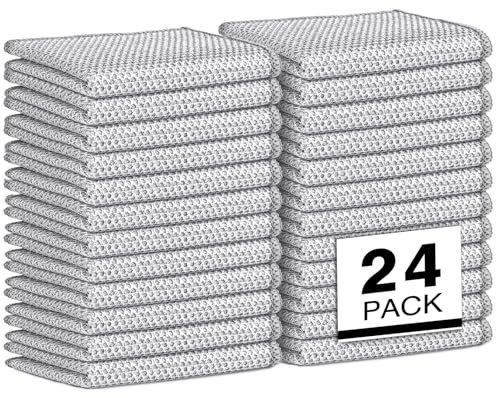 AIDEA Non Scratch Wire Dishcloth 24PK, Wire Dishwashing Rag for Wet and Dry, Dish Cloths for Washing Dishes, Cleaning Pads Steel Scrubber for Cookware, Sinks, Dishes, Stove Tops, 7×8