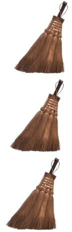MAGICLULU Broom Natural 3pcs Cage Cleaner Broom Mini Whisk Sweeping Desktop Cleaning Tools Floor Mini Sweep Cleaner Household Cleaner Natural Sweeping Accessories Bamboo Small Handle