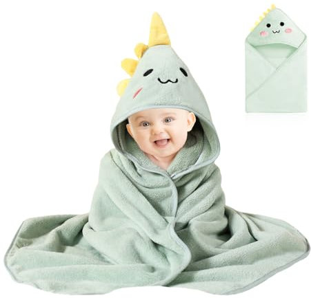 HIOQFR Toalla Bebe con Capucha 80x80 - Recién Nacido Niña Niño - Capa de Baño Algodón - Albornoz 1 Año - Hooded Baby Towel Bath - Toalla Delantal
