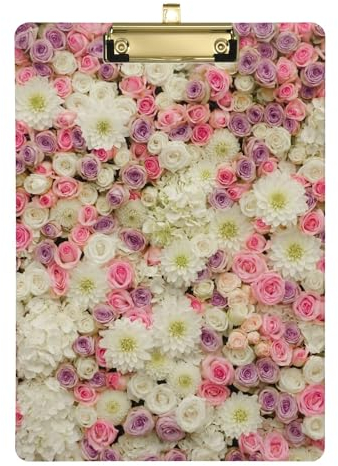 Porte-bloc mural à fleurs pastel doux pour les enseignants, dimensions 22,9 x 30,5 cm