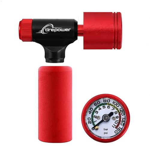 Ctrepower CO2 Bike Tire Inflator with Supplied Tyre Pressure Gauge -Never Worry About Low Tire Pressure Again!