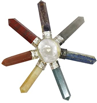 Vediknectar® Kristallgenerator Chakra-Pyramide Kristallturm Meditationsgegenstand Natürlicher Heilstein Chakra-Ausgleich Sieben-Chakra-Stein Feng-Shui-Pyramide Spirituelles Dekor