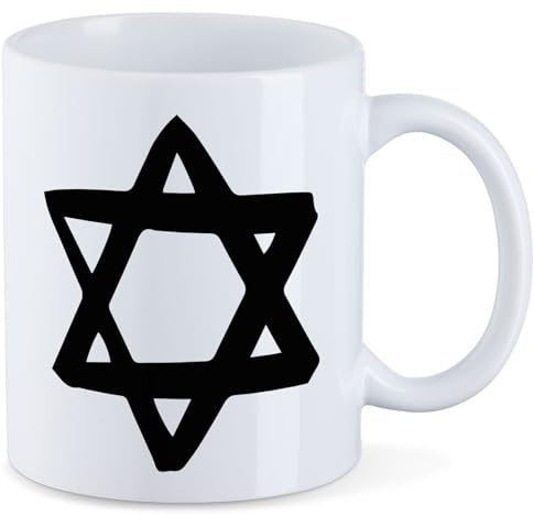 Huuraa Tasse Davidstern Judentum Geschenk 330ml Weiß Davidstern Präsent