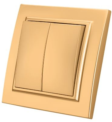 Ein/Aus-Schalter, 2-Wege-Wandschalter Gold, mechanischer Wandschalter 86 mm, Standardschalter 10 Ampere, 250 V