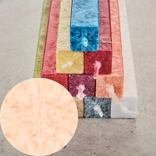 AMABIENTE classic - Eckige Stabkerze | einzigartige Form | 40 cm Höhe - 12 Stunden Brenndauer | 2 Stück | präzise Handarbeit | rußfreies Abbrennen & ruhiges Flammenspiel (Puder)