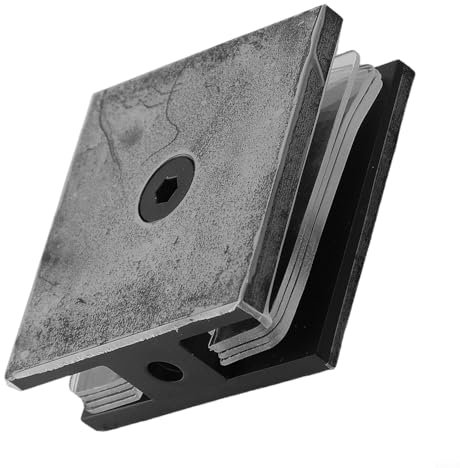 FACULX Pince carrée élégante en laiton pour étagère en verre, convient pour différentes épaisseurs de verre trempé (noir)