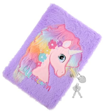 HAPINARY Notebook Con Pelosa e Serratura Per Ragazze Per Studenti Taccuino Fuzzy Colori Fantastici Per e Scrittura