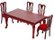 BESTonZON 1 Satz Simulationstisch und Stuhl Miniatur-Puppenhauszubehör holziges Spielzeug Mini-Zubehör Retro Styles kindergeburtstags mitgebsel Miniaturornament Puppenstubenmöbel hölzern rot