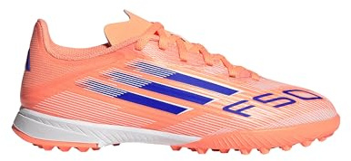 adidas Kids F50 League Childrens Astro Turf Football Boots Orange/Blue 10 UK Child