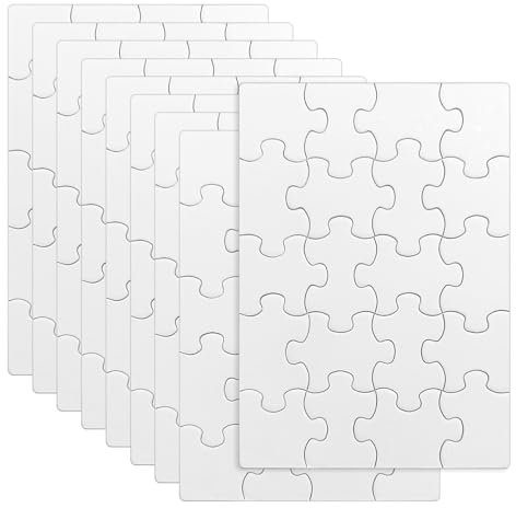 Xerteam 10 Stück Blanko Puzzle Selber Gestalten, DIY Mini Puzzle 13x9cm, Blanko Puzzle Geburtstag Handwerk, Mini Puzzle Kinder Zur Verbesserung Der Denken, Leeres Puzzle Personalisierte Geschenke