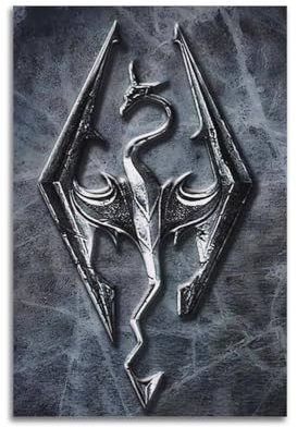 MUYAXCZEA The Elder Scrolls 5 Skyrim-Poster, dekoratives Gemälde, Leinwand, Wandposter und Kunstdruck, moderne Familienschlafzimmer-Dekoration, Poster, 50 x 75 cm