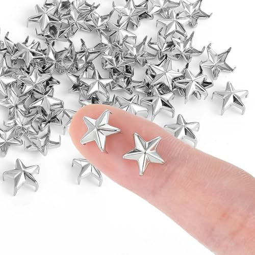 Lnngub 150 tachuelas de estrella de 10 mm para ropa, remaches de estrella pequeña, remaches de cuero de estrella para ropa, punk, cinturón, bolsa, zapatos, gorra, bricolaje, artesanía en cuero, color