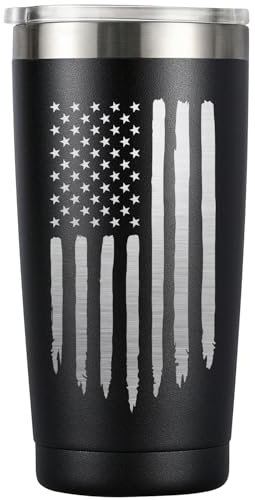 American Flag Tumbler, 20oz Stainless Steel Insulated Coffee Mug, Gifts for Men Women, USA Tumblers Cup Gift for Valentines Day Fathers Day