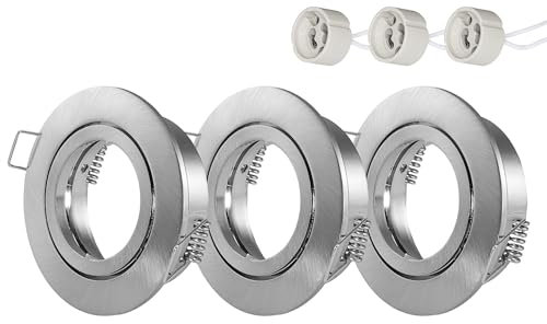 Oley Leuchten LUX Frame LED Einbaustrahler Rahmen GU10 Einbauleuchte schwenkbar LED Spots 230V Farbe matt chrom