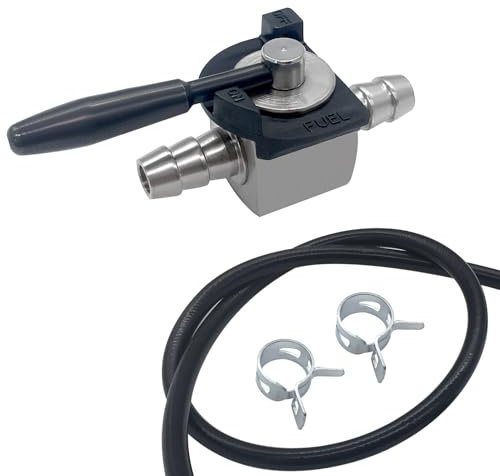 ANPTGHT 1/4 Fuel Shut Off Valve Inline Heavy Duty Gas Shutoff Valve with Clamps＆1/4” Fuel Line Fit for 07-403 07403 48568 B1SB868