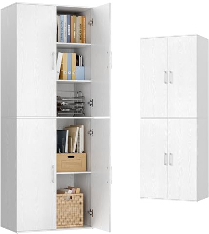 VASAGLE Mehrzweckschrank, mit 4 Türen, 5 Ablagen, 60 x 40 x 180 cm