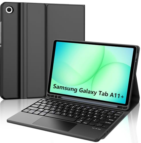 JADEMALL Clavier avec Touchpad pour Samsung Galaxy Tab A11+/A11 Plus 11, AZERTY Français Clavier Détachable avec Pavé Tactile pour Tablette Samsung A11+ Plus 11 Pouces 2025, Noir