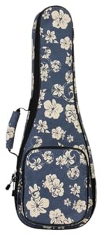 Banjo-Koffer 21/23/26 Zoll Hibiskusblüten-Ukulele-Gigbag mit 10 mm Schwammpolsterung, weicher Gitarrenkoffer for 4 Saiten(Size 26 inch)