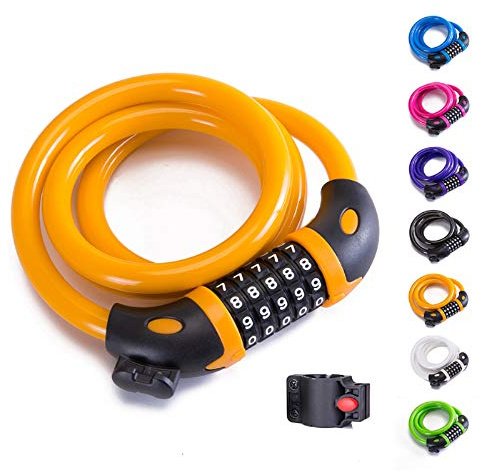 Bike Lock Bicycle Lock Chain ，5-Digit Combination Lock Core Steel Wire Bike Lock Security&Portable Bicycle Locks