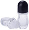 2Pcs 50ml Clear Refillable Glass Roll-On Deodorant Bottles Empty Essential Oils Roller Bottles Containers with Plastic Roller Ball and Black Cap for Deodorant Lip Oil Massage Oil Aromatherapy