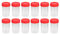 Hemobllo Specimen Cup, 25 Pcs 60ml Sample Cup Urine Container Specimen Collection Cups with Screw-on Lids Sample Collection Bottle for Laboratory (Random Color)