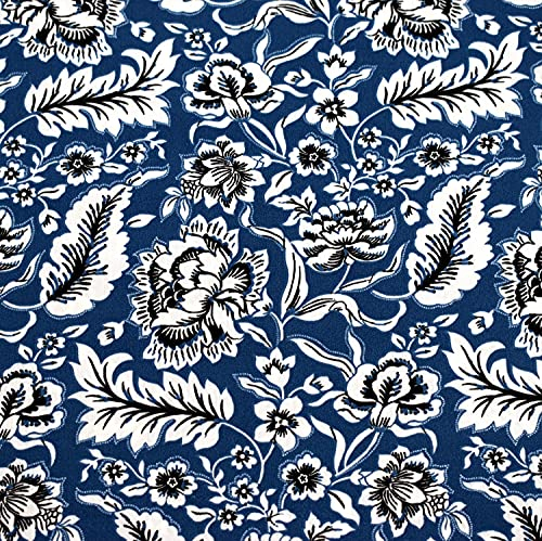 MAGAM-Stoffe Leyla Blumen Orient Baumwollstoff Meterware 50cm (Blau)