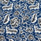 MAGAM-Stoffe Leyla Blumen Orient Baumwollstoff Meterware 50cm (Blau)