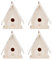 Buachois 4 Stück Mini Holz Vogelhaus 7 x 4 x 6,5 cm DIY Hängende Vogel Nistkasten Natur Massivholz Wetterfest Futterhaus Vogelfutterhaus für Finken und Gartenvögel Outdoor Dekoration