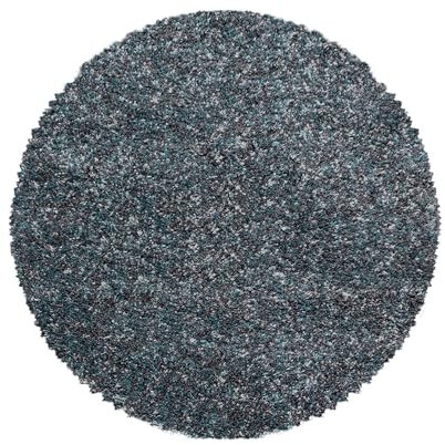 HomebyHome Teppich Rund Shaggy 80 cm Rund - Hochflor Runder Teppich Mehrfarbig Blau Extra Weich und Flauschig - Langflor Teppiche für Wohnzimmer, Schlafzimmer, Küche, Flur - Carpet, Halı, Kilim