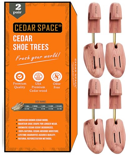 Cedar Space Wooden Shoe Stretcher Tree, 6.5-14 Sizes Cedar Wood Shoe Trees,2/4PC Shoe Stretcher for Men, Sneakers,Boots