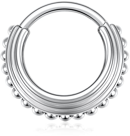 AROWRO Septum Schmuck Silber Septum Ringe Septum Clicker Septum Nasenringe Triple Stacked Daith Conch Smiley Orbital Piercing Schmuck 16G Septum Daith Schmuck Nasenringe 8mm Nasenringe Hoops